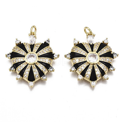 Brass Micro Pave Cubic Zirconia Pendants X-ZIRC-N039-055A-NF-1