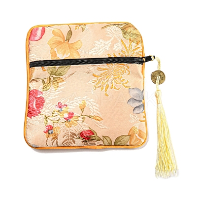 Chinese Style Floral Cloth Jewelry Storage Zipper Pouches AJEW-D063-01D-1