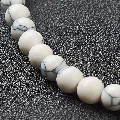 Synthetic Howlite Beaded Stretch Bracelets BJEW-D446-A-10-1