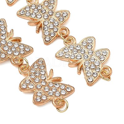 Alloy Crystal Rhinestone Butterfly Link Chain Bracelet Making AJEW-JB01647-1