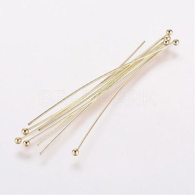 Rack Plating Brass Ball Head Pins KK-E680-03-0.5x50mm-G-1