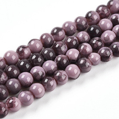 Baking Paint Glass Beads Strands DGLA-N003-4mm-C09-1