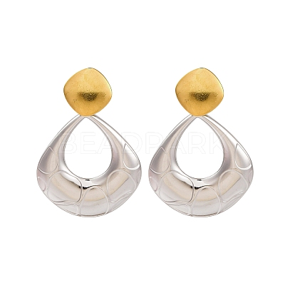 304 Stainless Steel Dangle Stud Earrings EJEW-K296-02GP-06-1