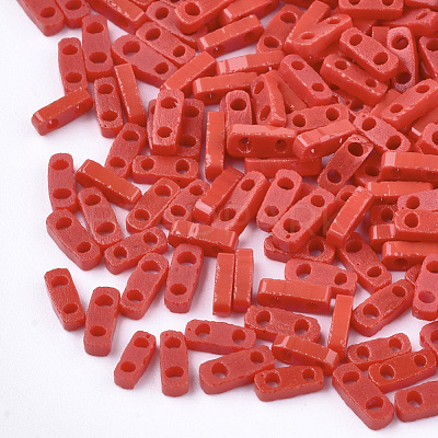 2-Hole Opaque Glass Seed Beads SEED-S023-04F-1