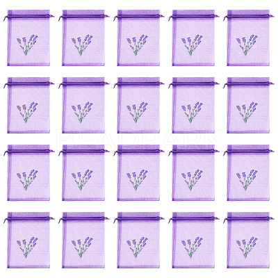 20Pcs Polyester Mesh Sachet Packing Drawstring Bgas ABAG-TA0002-20B-1