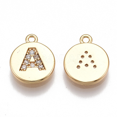 Brass Cubic Zirconia Charms KK-T038-194G-A-1