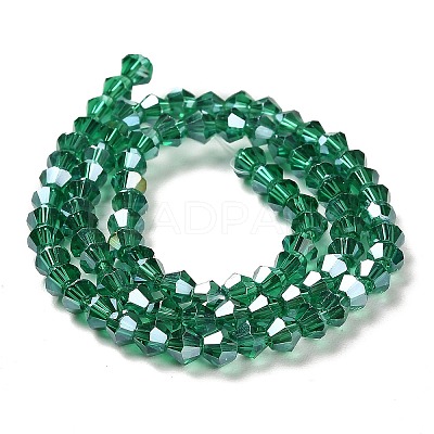 Transparent Electroplate Glass Beads Strands GLAA-F029-4mm-A10-1