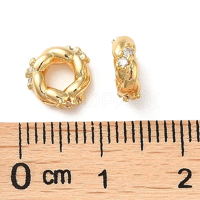 Brass Micro Pave Cubic Zirconia Beads KK-P239-29A-G-1