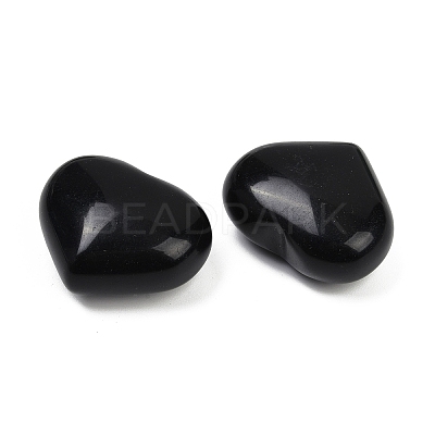 Heart Natural Obsidian Palm Stones G-C186-02I-1