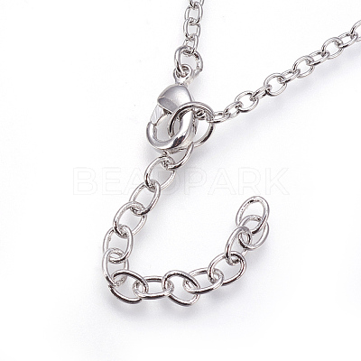 Brass Micro Pave Cubic Zirconia Pendant Necklaces NJEW-O105-01B-P-1