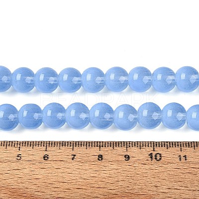 Transparent Glass Imitation Cat Eye Beads Strands GLAA-Q110-01C-05-1