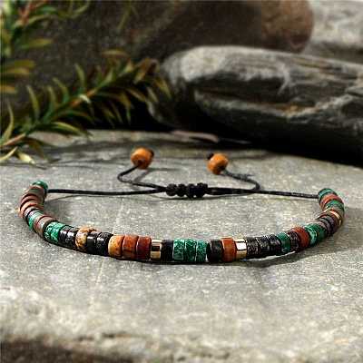 Natural Gemstone Beads Braided Bead Bracelets for Men Women YQ1322-1