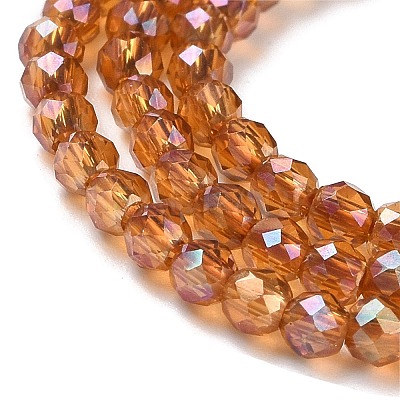 Electroplate Transparent Glass Beads Strands GLAA-H021-01A-FR02-1