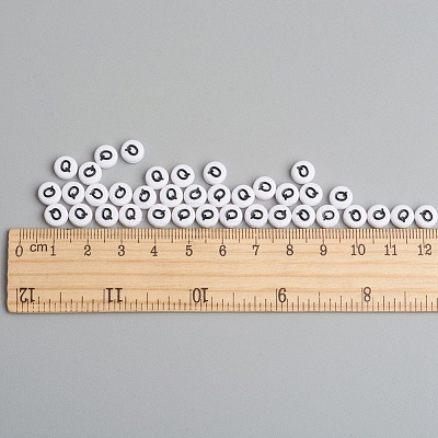 Acrylic Horizontal Hole Letter Beads X-PL37C9070-Q-1