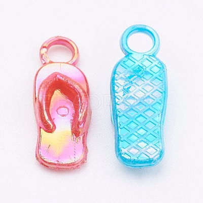 Opaque AB Color Acrylic Flip Flops Pendants X-SACR-R697-M11-1
