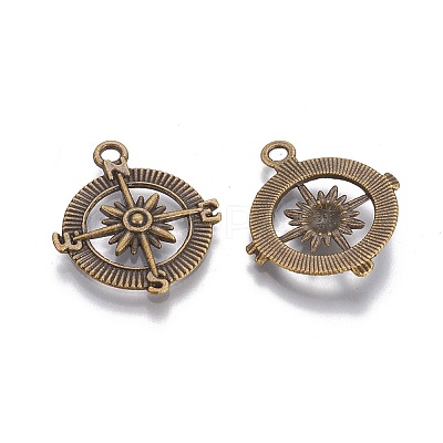 Tibetan Style Alloy Compass Pendants LS-TIBEP-S272-AB-FF-1