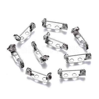Tarnish Resistant 201 Stainless Steel Brooch Pin Back Safety Catch Bar Pins STAS-S117-022A-1