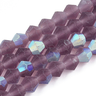 Imitate Austrian Crystal Bicone Frosted Glass Beads Strands EGLA-A039-T3mm-MB04-1