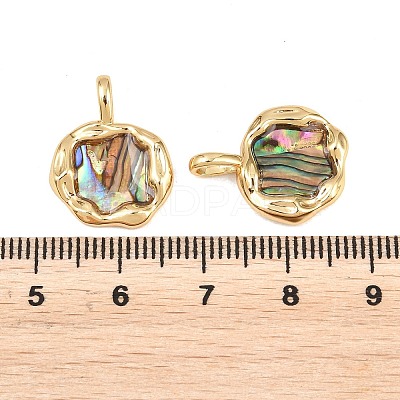 Brass Natural Paua Shell Irregular Pendants KK-I453-01G-01-1