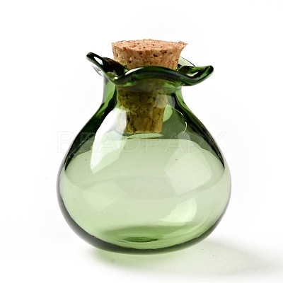 Lucky Bag Shape Glass Cork Bottles Ornament AJEW-A039-02G-1