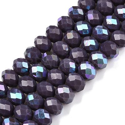 Electroplate Opaque Solid Color Glass Beads Strands LS-EGLA-A044-P6mm-L11-1