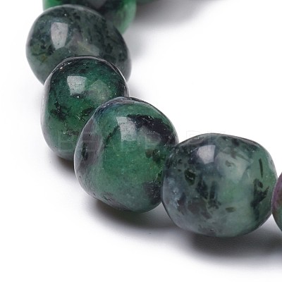 Natural Ruby in Zoisite Stretch Beaded Bracelets X-BJEW-K213-C07-1