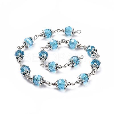 Handmade Glass Beaded Chains AJEW-JB00498-03-1
