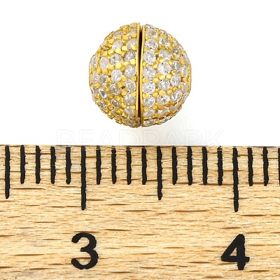 925 Sterling Silver Micro Pave Clear Cubic Zirconia Screw Clasps STER-U005-04G-1