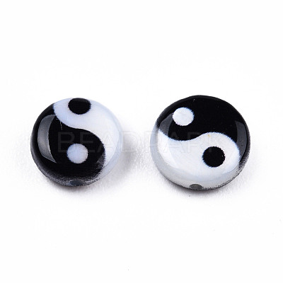 Natural Freshwater Shell Printed Beads SHEL-N026-207A-01-1