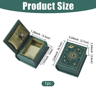 Book Shaped PU Leather Tie Clip Storage Boxes CON-CA0001-034C-1