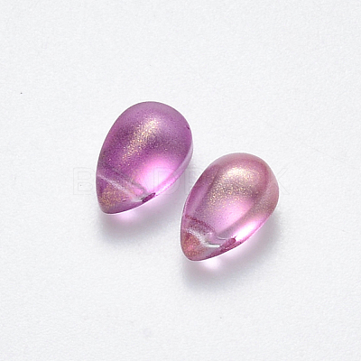 Transparent Spray Painted Glass Charms GLAA-R211-03-B01-1
