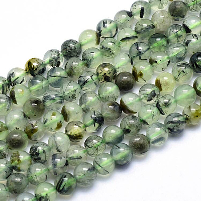 Natural Prehnite Beads Strands G-P322-48-6mm-1