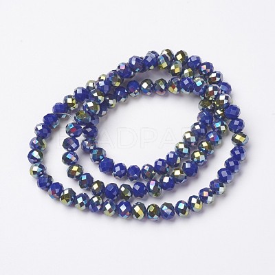 Electroplate Opaque Glass Beads Strands EGLA-A034-P4mm-S04-1