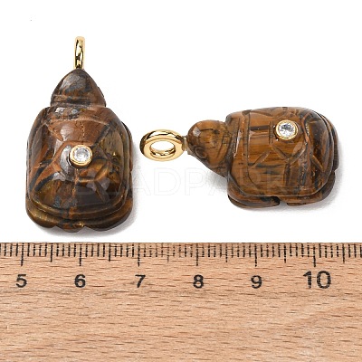 Natural Tiger Eye Carved Pendants G-H357-03G-08-1