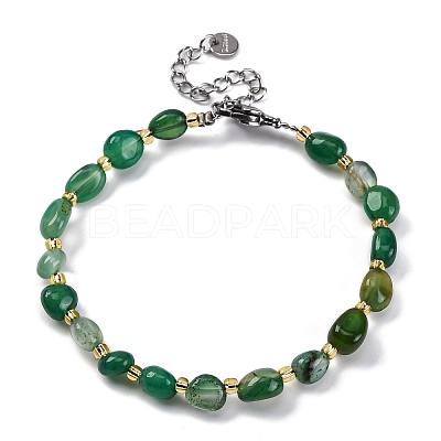 Natural Agate Beaded Bracelets for Women G-P563-07P-01-1
