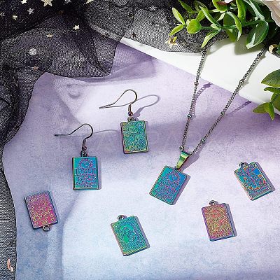 12Pcs 6 Style Rack Plating Rainbow Color Alloy Pendants FIND-CA0004-52-1