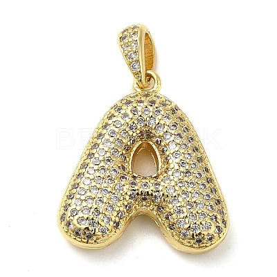 Brass Micro Pave Cubic Zirconia Pendants KK-E061-03G-01-1
