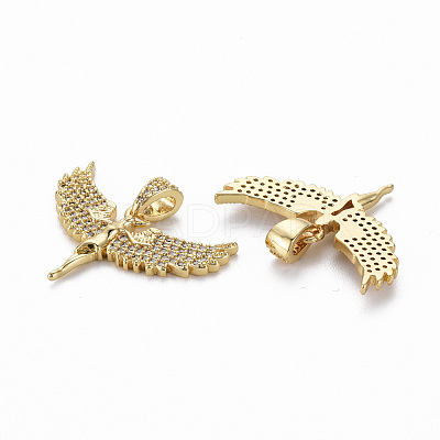 Brass Micro Pave Clear Cubic Zirconia Pendants ZIRC-Q200-049-NF-1