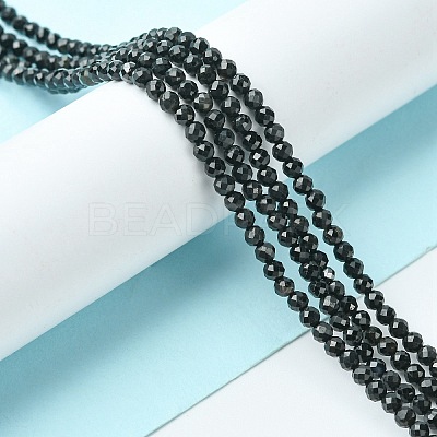 Natural Black Tourmaline Beads Strands G-F748-Y01-02-1