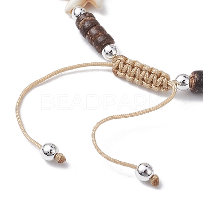 Coconut Braided Bead Bracelets BJEW-JB10078-01-1