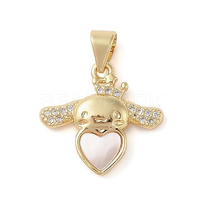 Brass Micro Pave Clear Cubic Zirconia Pendants KK-I712-56A-G-1
