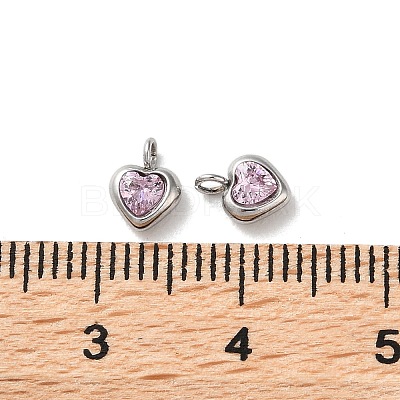 High Polished 304 Stainless Steel Micro Pave Cubic Zirconia Pendants STAS-L022-396A-P-1