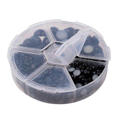 1Box ABS Plastic Imitation Pearl Dome Cabochons SACR-X0002-25-B-1