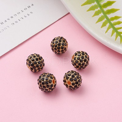 Alloy Rhinestone Beads RB-A034-10mm-A02G-1