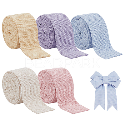 5Pcs 5 Colors Polyester Ribbons OCOR-BC0005-62-1