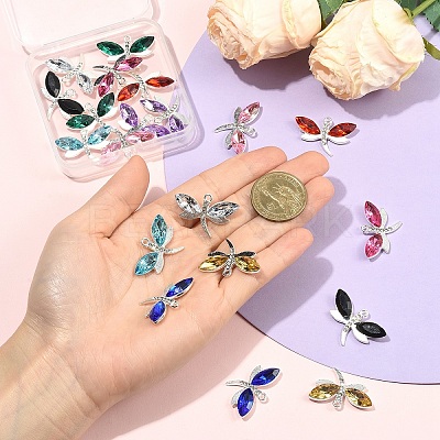 20Pcs 10 Colors Alloy Rhinestones Charms FIND-YW0010-95-1