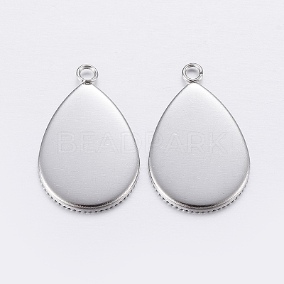 Tarnish Resistant 304 Stainless Steel Pendant Cabochon Settings LS-X-STAS-P198-14A-1