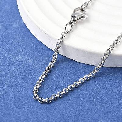 Tarnish Resistant 304 Stainless Steel Rolo Chain Necklaces NJEW-JN01228-03-1