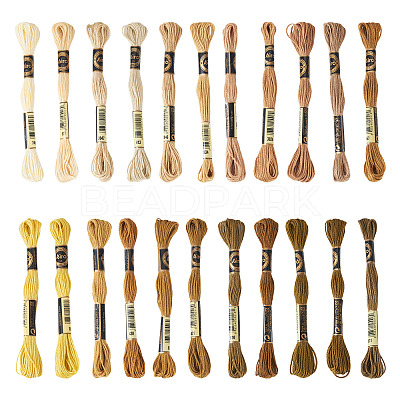 22 Bundles 22 Colors Autumn Themed Polyester Embroidery Floss OCOR-TA0002-80-1