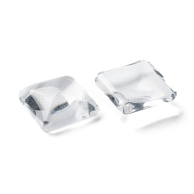 Transparent Clear Glass Square Cabochons X-GGLA-A001-10mm-1